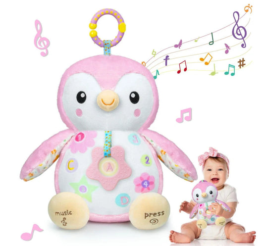 Fuzqq Musical Penguin Plush with Rattle & Crinkle Sounds