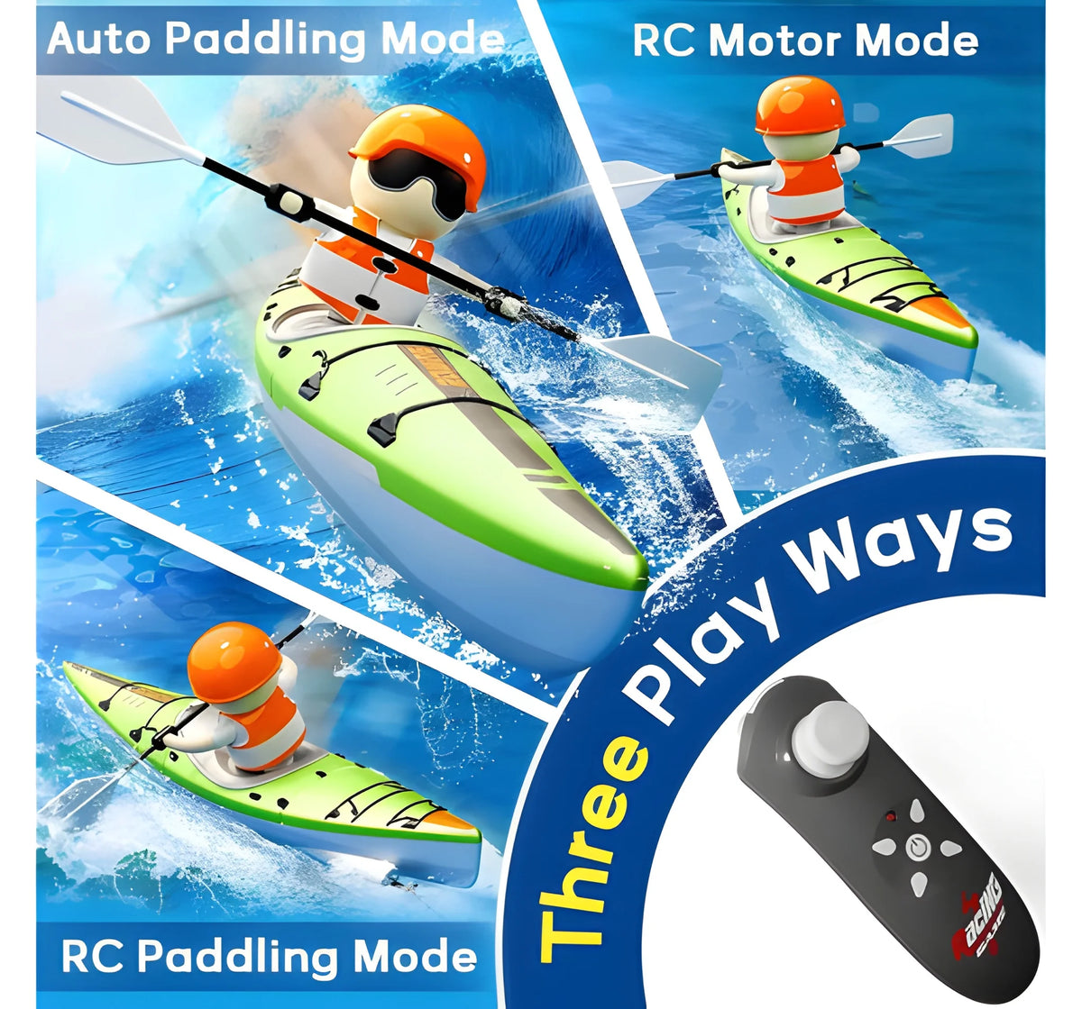 RC Kayak Boat for Kids with Remote Control for Pool and Water Racing