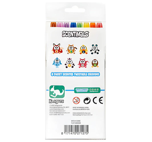 8 Pack Scented Twistable Crayons for Kids with No-Sharpening Design