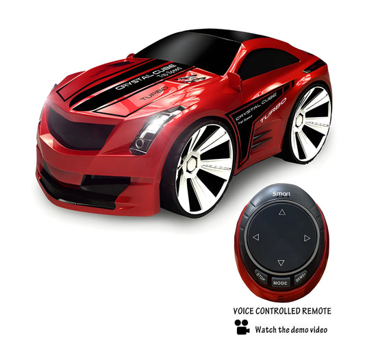 Voice-Controlled RC Sports Car with Smartwatch Remote, Turbo & LED Headlights