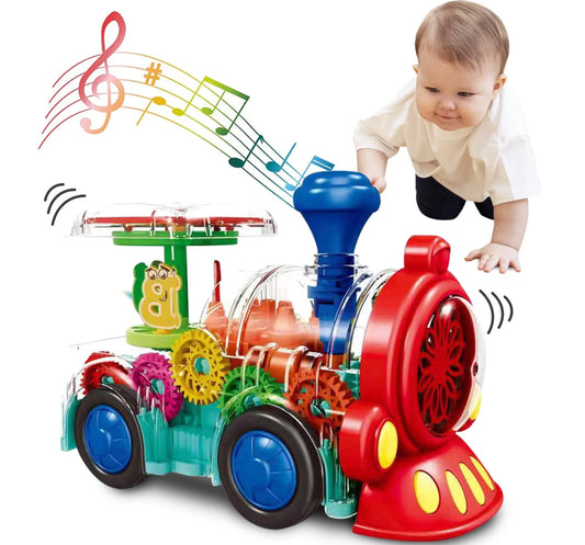 Tooty Toy Transparent Electric Train with Music & LED Lights