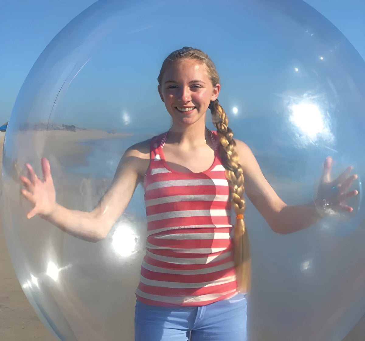 Large Inflatable Bubble Balls 2 Pack 27.5 Inch Soft Outdoor Play Balls