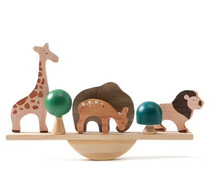 Wooden Tree Balance Toy Set with Peg Dolls for Montessori Learning and Creative Play