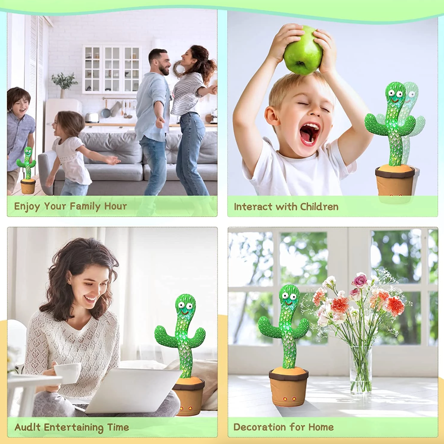 Harmonious Cactus Plush Interactive Toy