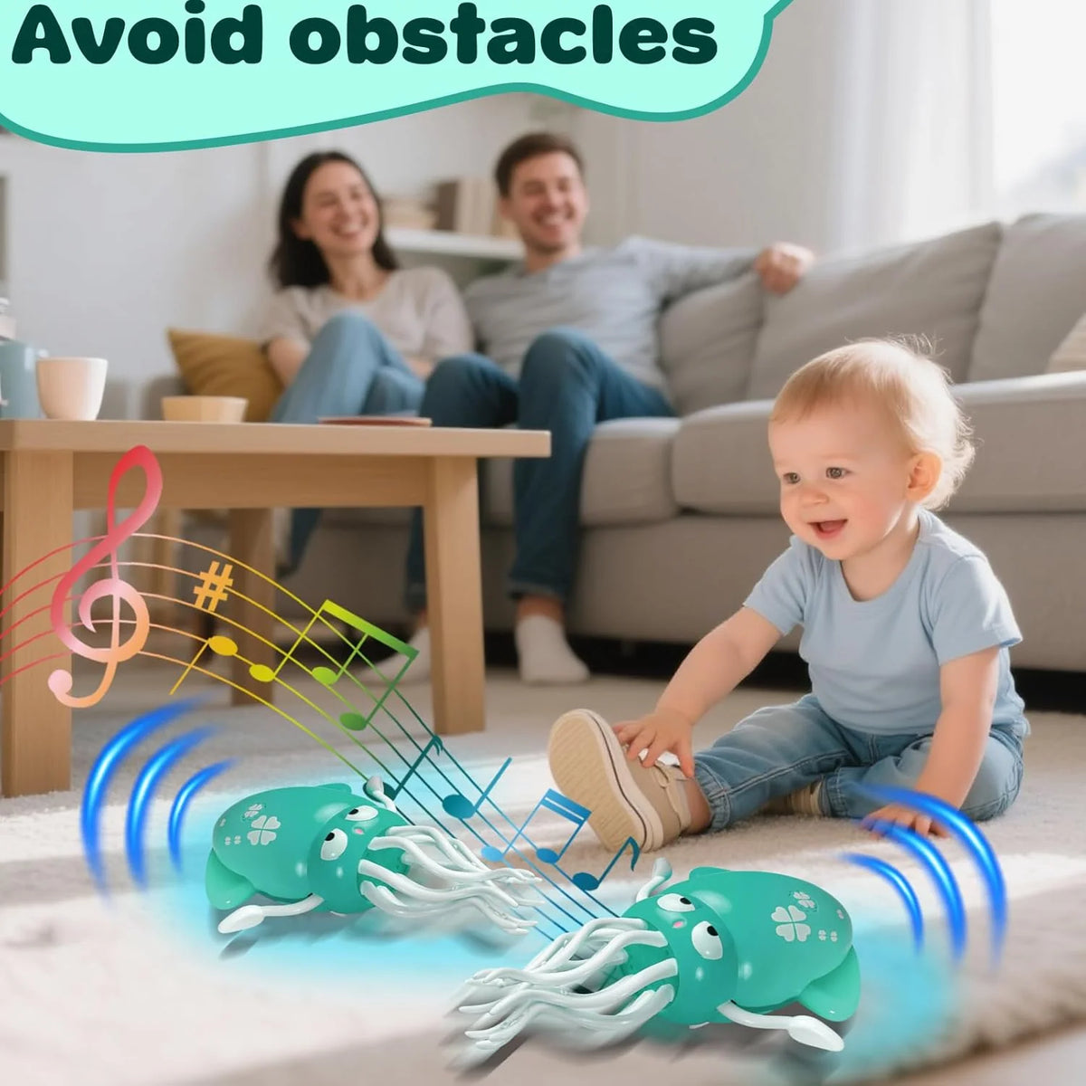 Dancing Octopus Baby Toy,Electric Crawling Octopus Tummy Time Toy,Rechargeable Magic Dancing Music Squid for Kids Ages 3 to 6,Adorable Gifts for Kids’ Birthdays,Funny Office Desk Decoration