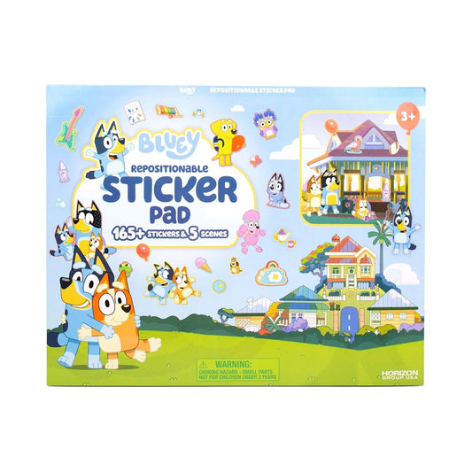 Repositionable Sticker Pad, over 165 Removable Stickers & 5 Play Scenes, Jumbo Sticker Pad, Bluey Toys for Kids Ages 3 & Up