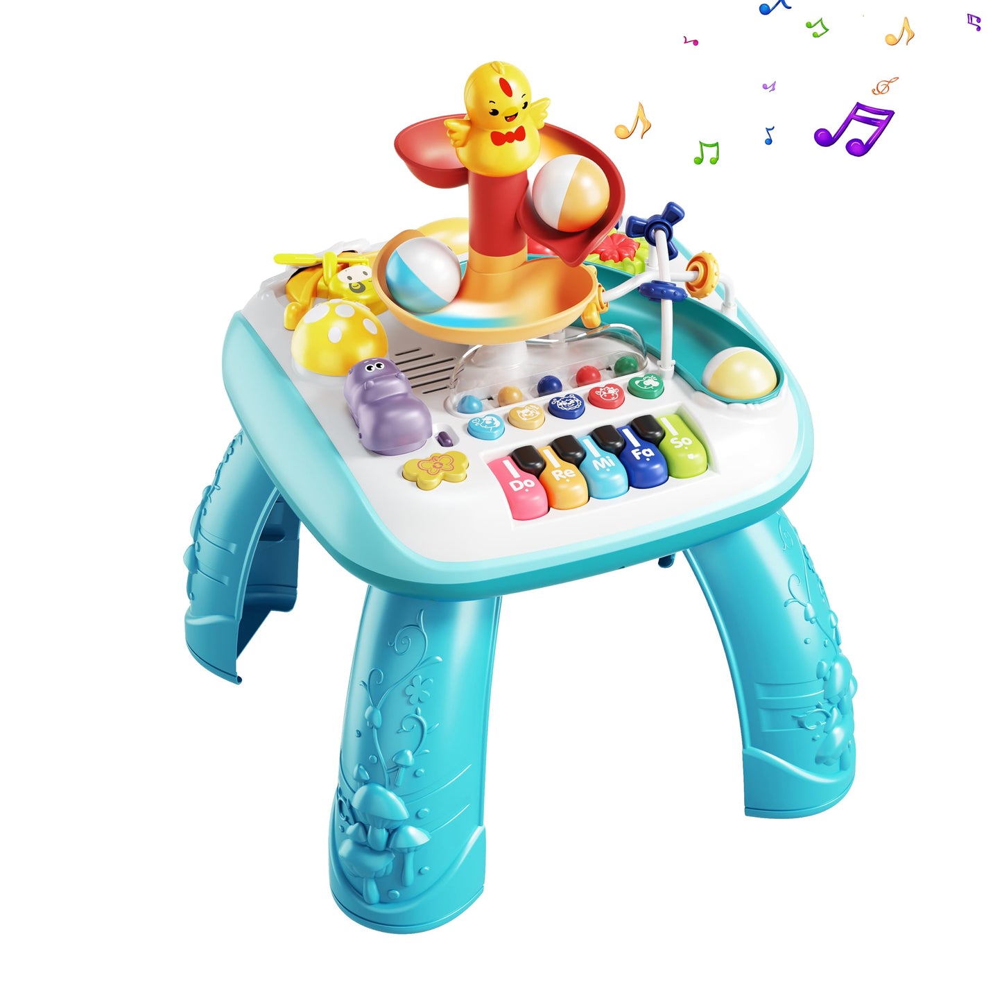 Baby Activity Table Learning Table - Educational Learning Musical Toys & Baby Standing Activity Center Musical Instruments for Toddlers 1-3 Boy and Girl Birthday Gift Baby Toys 6 to 12 Months