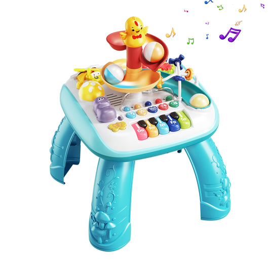 Baby Activity Table Learning Table - Educational Learning Musical Toys & Baby Standing Activity Center Musical Instruments for Toddlers 1-3 Boy and Girl Birthday Gift Baby Toys 6 to 12 Months