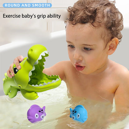 Baby Bath Toy Crocodile and Small Fish for Infant Baby Age 3+ Years Old Toddlers Boys Girls, BPA Free, Kids Shower Gifts