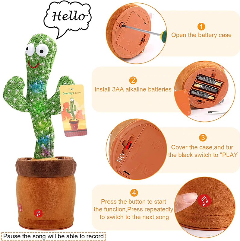 Harmonious Cactus Plush Interactive Toy
