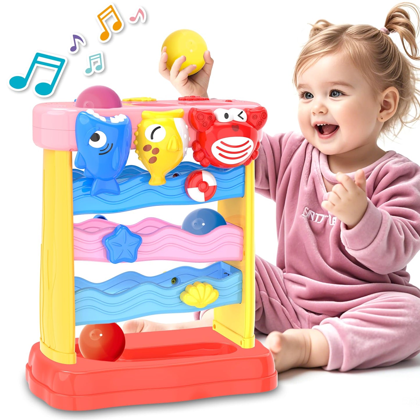 AuroTops Toddler Toys Interactive Musical Baby Toys Light & Sound Montessori Toys for 1 2 3 Years Old Learning Toys for Toddlers 1-3 Birthday Gifts for Baby Boys Girls Ages 1 2 3 4 5 Years