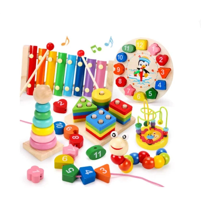 5–6PCS Montessori Wooden Toy Set for Babies – Educational Wood Puzzle & Developmental Learning Games, Early Childhood Gift for Boys & Girls