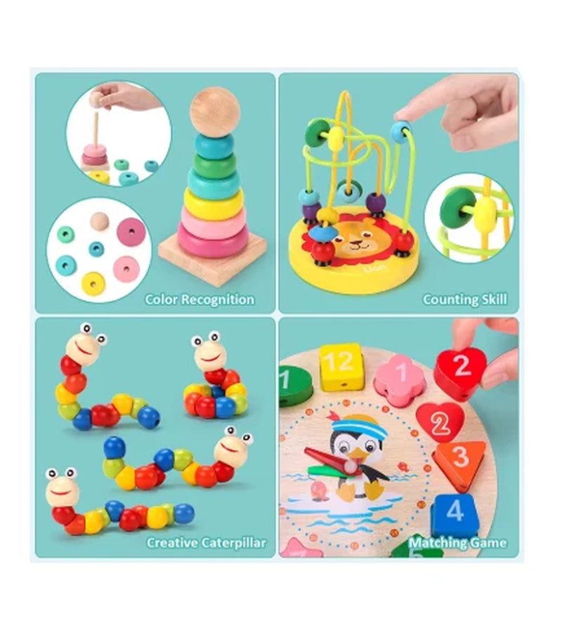 5–6PCS Montessori Wooden Toy Set for Babies – Educational Wood Puzzle & Developmental Learning Games, Early Childhood Gift for Boys & Girls