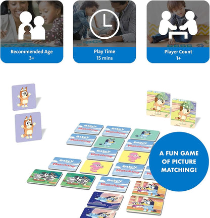 Bluey Matching Game - Family & Toddler Games - Educational Toys - Memory & Brain Games for Kids Ages 3-5, Indoor Recess