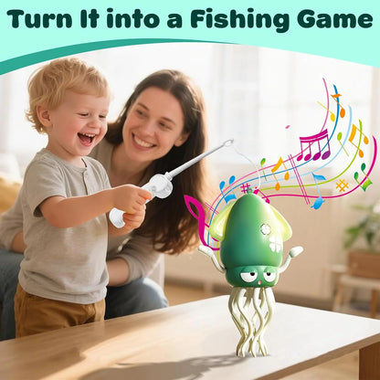 Dancing Octopus Baby Toy,Electric Crawling Octopus Tummy Time Toy,Rechargeable Magic Dancing Music Squid for Kids Ages 3 to 6,Adorable Gifts for Kids’ Birthdays,Funny Office Desk Decoration