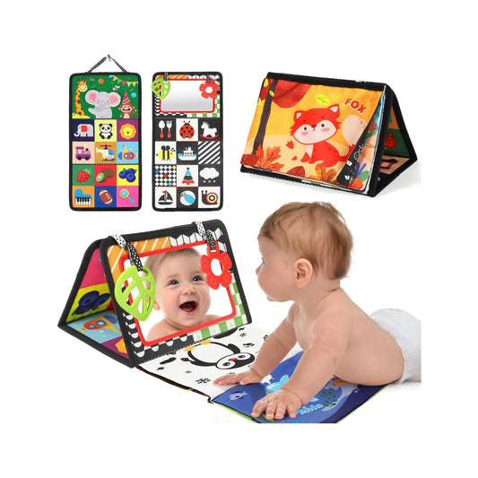 Tummy Time Toys, High Contrast Baby Toys for Newborn, Baby Visual Stimulation Mirror, Montessori Crinkle Book for Infant 0-3-6-12 Months, Boy Girl Shower Valentines Gift, Easter Basket Stuffers