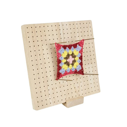 Crochet Board with 20 Pins, Upgrade Large Handcrafted Granny Square Blocking Mat for Knitting & Crochet Projects
